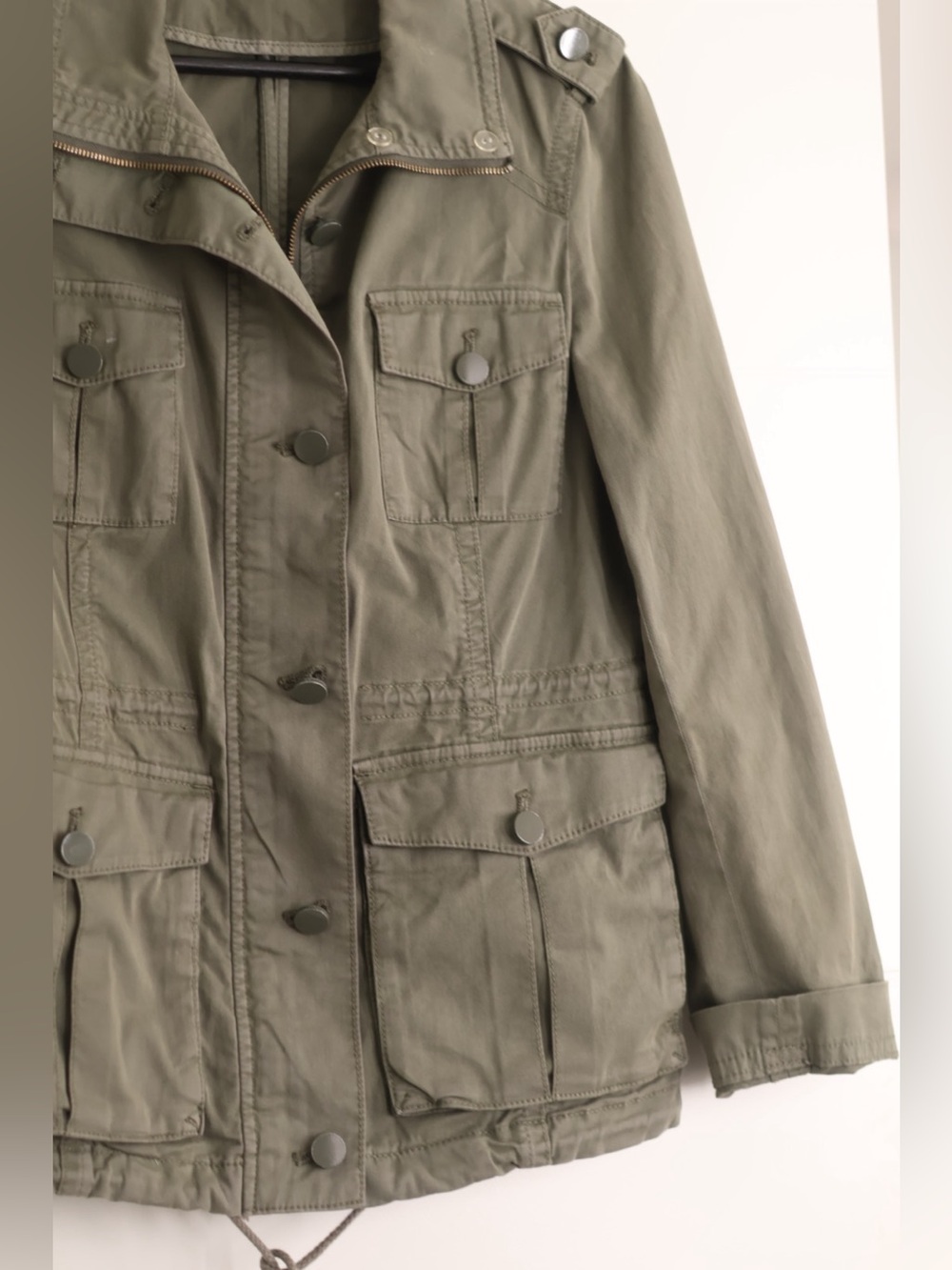 Tory Burch Olive Green Utility Jacket Military Cargo Field Jacket Women’s S